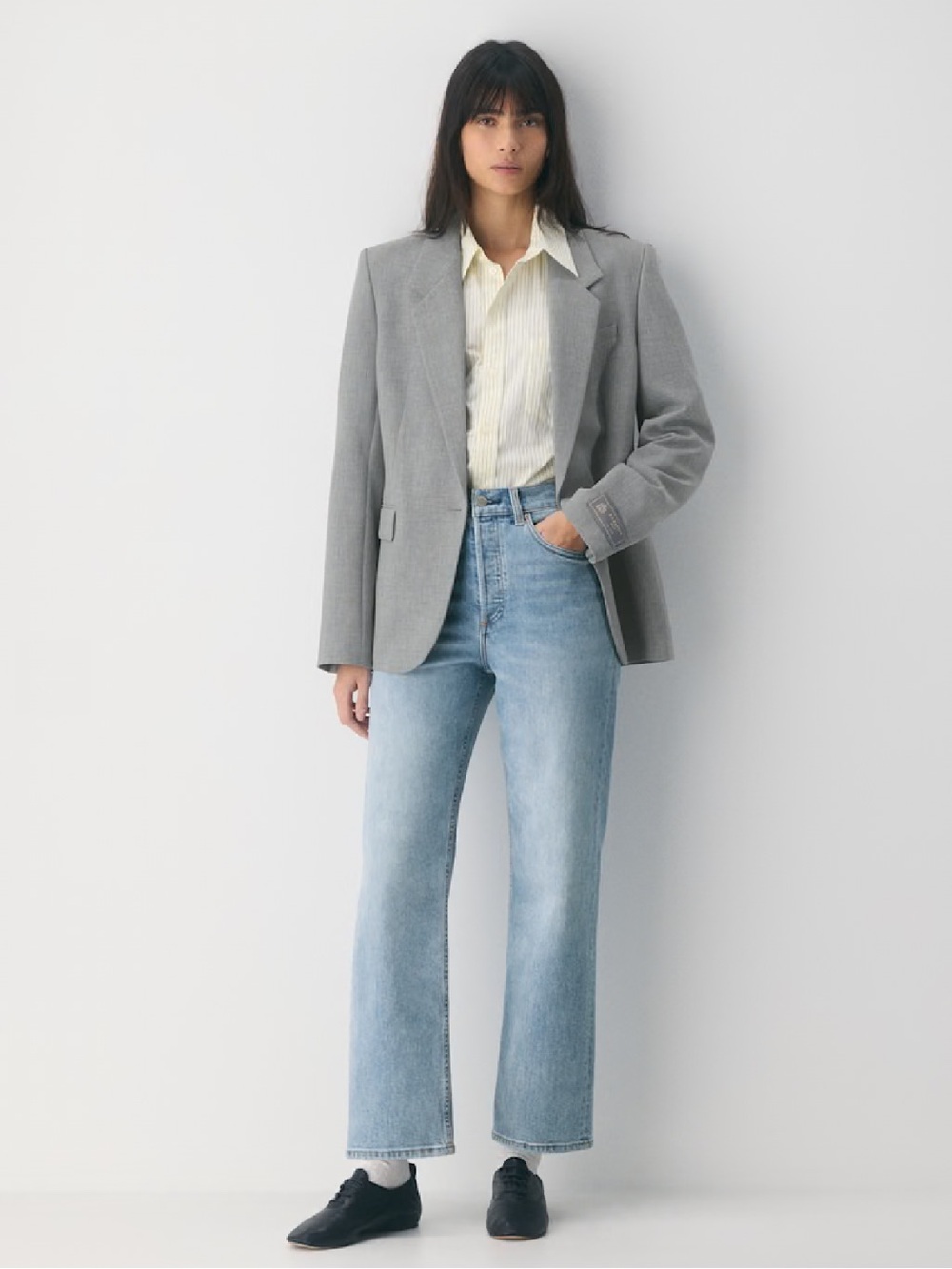 Classic High-Rise Straight Leg Jeans in Light Blue